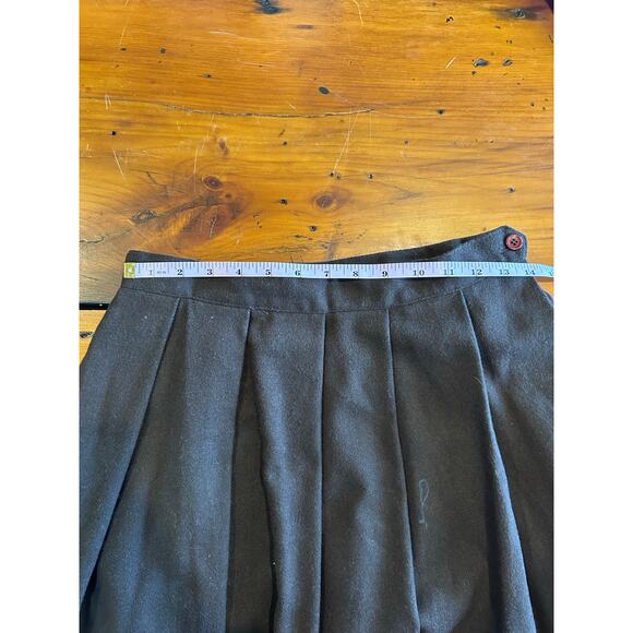 Vintage Take 1 chocoloate brown wool skirt size 12 midi pleated academia - Picture 7 of 8
